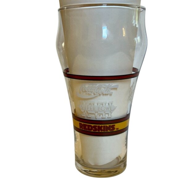 Super Bowl XXVI Vintage Wahington Redskins Pint Glass Coca-Cola NFL Collectible - Picture 14 of 16
